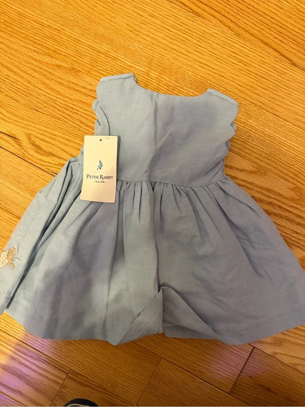 Marks & Spencer Light Blue Embroidered Bunny Sundress - Picture 3 of 3